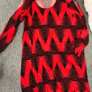 Hawaii's Finest Red and black pattern dress used once